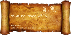 Menkina Marcián névjegykártya